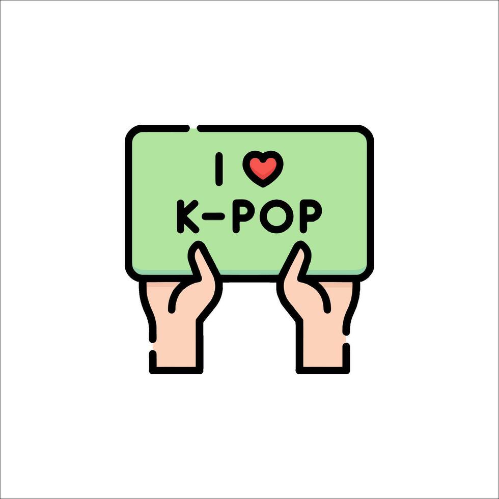 I love k-pop illustration vector