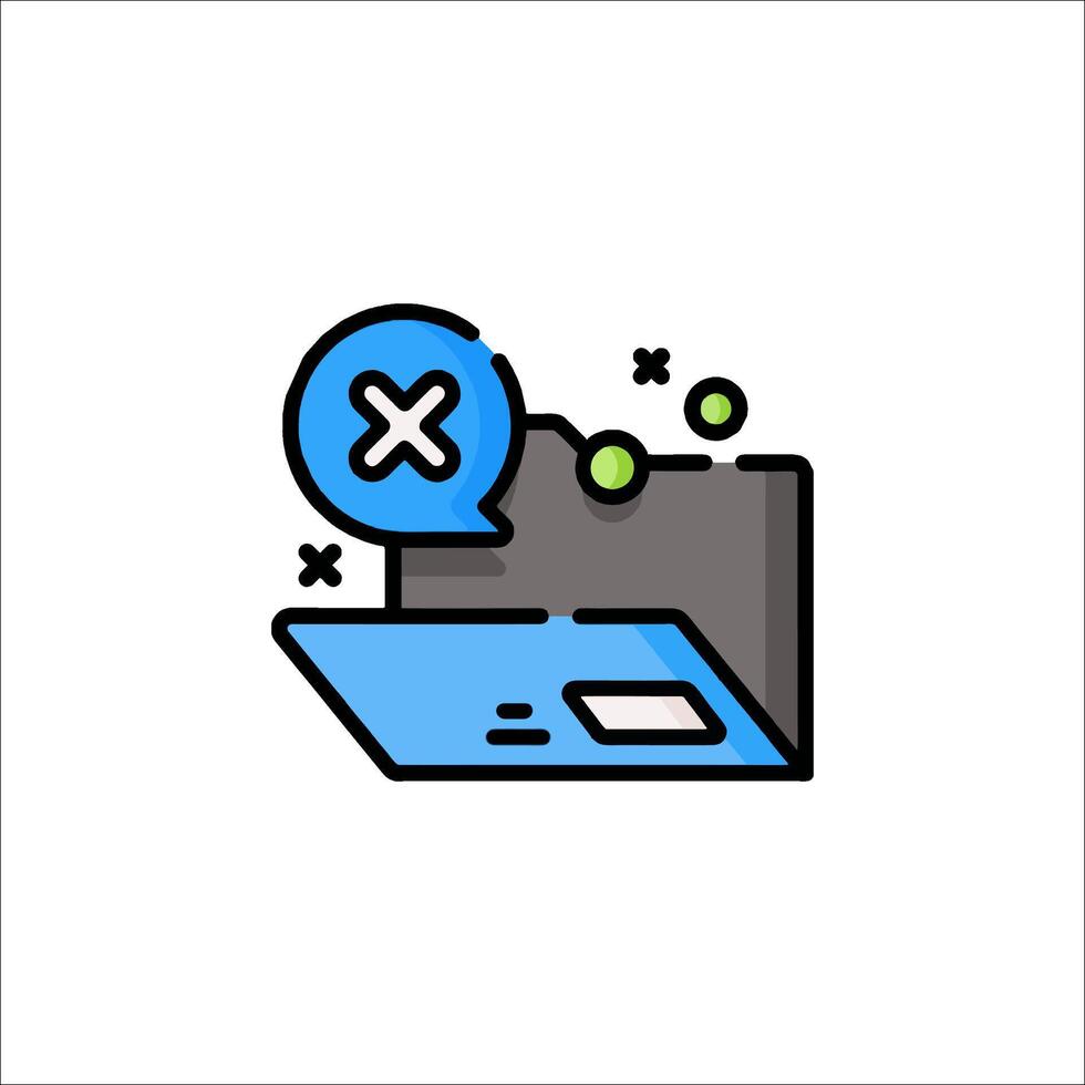 A folder icon with a message on it vector