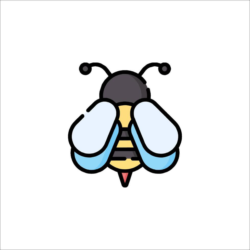 A cartoon bee icon on a white background vector
