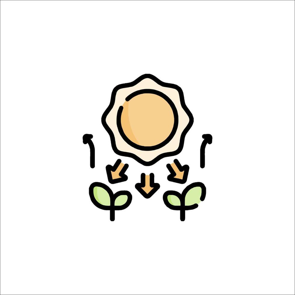 A sunflower with leaves and a green arrow vector