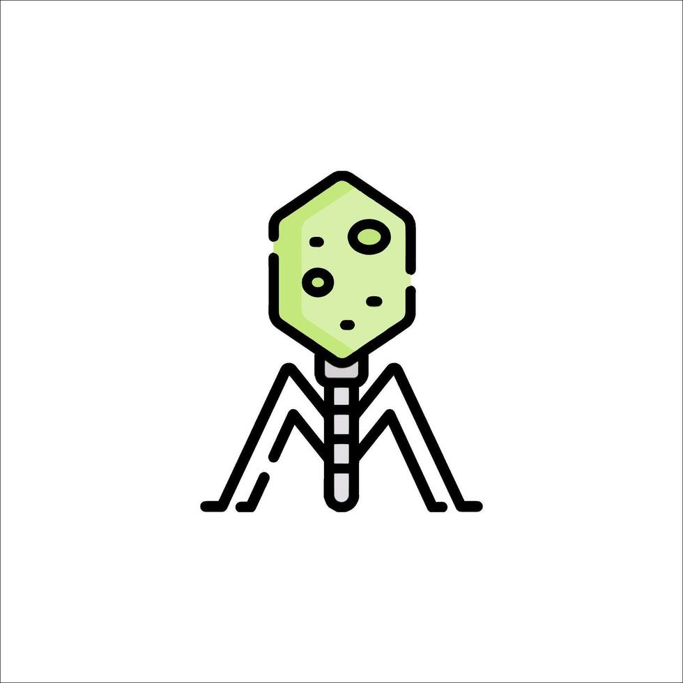 A green insect with a green face on it vector