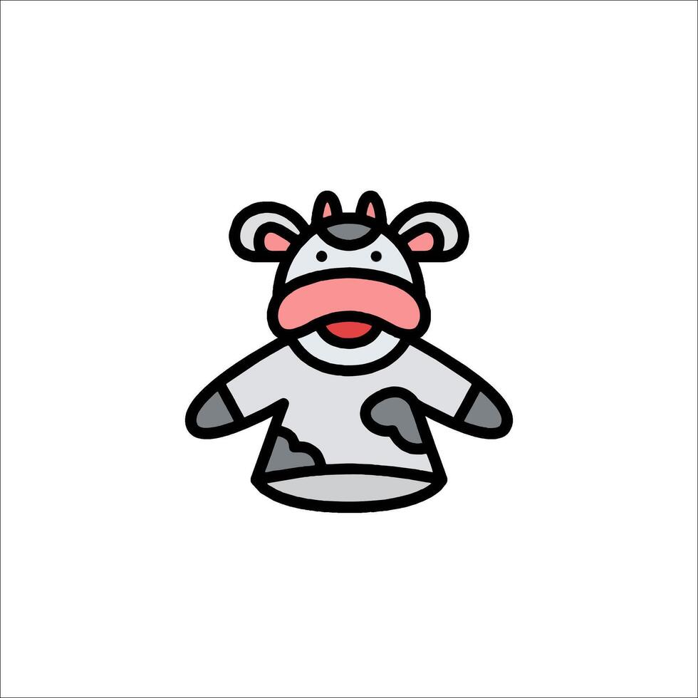A cow with a red nose and a pink tongue vector
