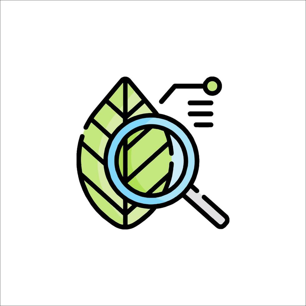 Magnifying leaf icon illustration vector