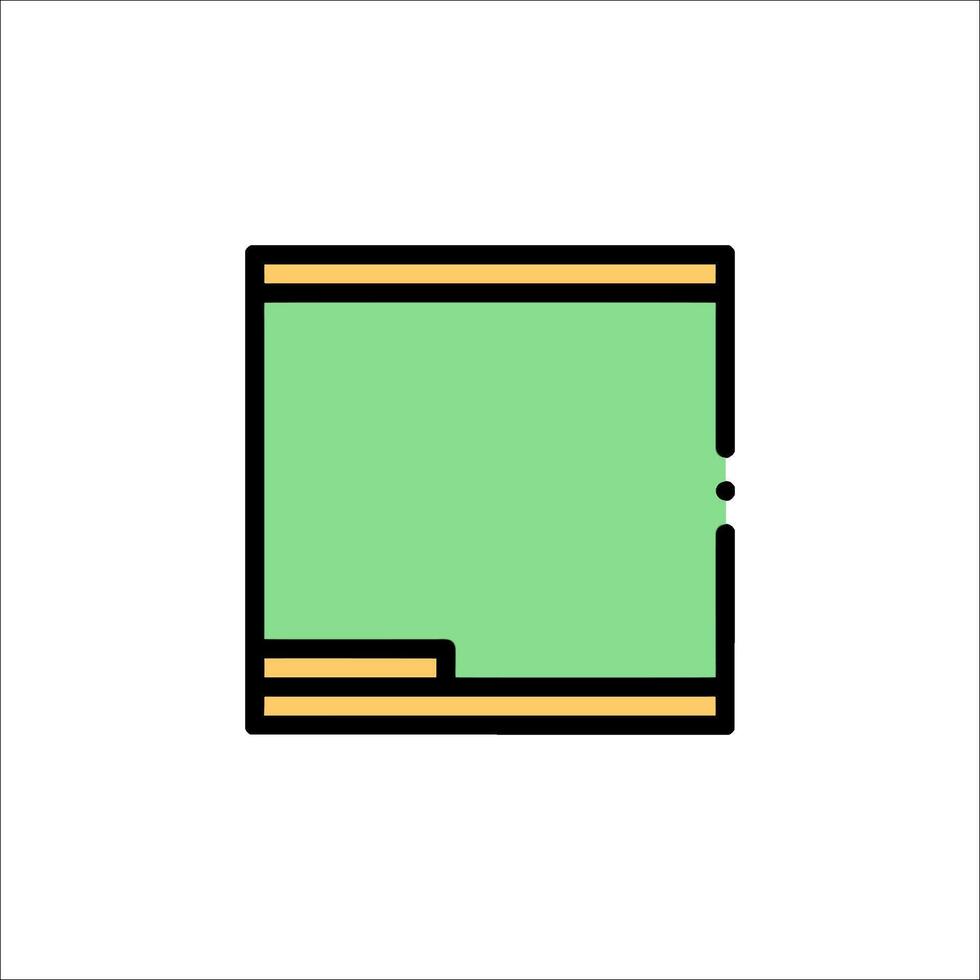 A green and yellow square icon on a white background vector