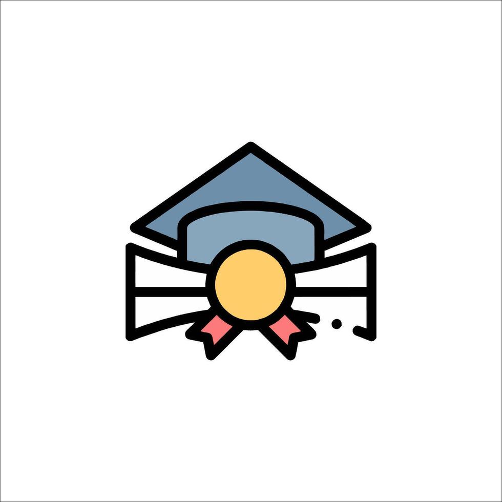 A graduation cap and diploma icon vector