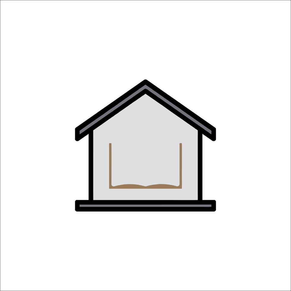 A house with a book on the front and a window vector
