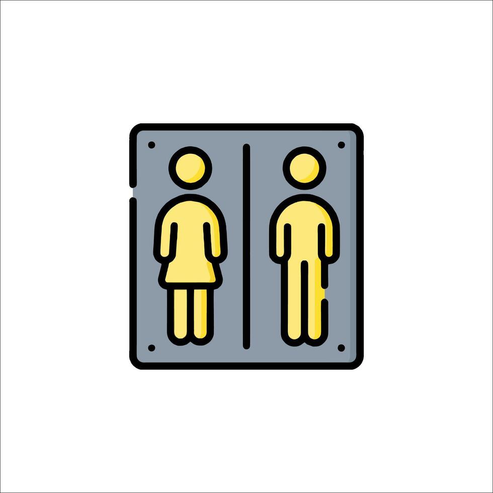 A toilet sign with a man and woman vector