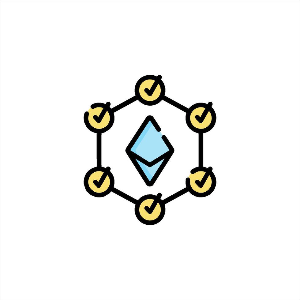 Ethereum logo with a circle around it vector