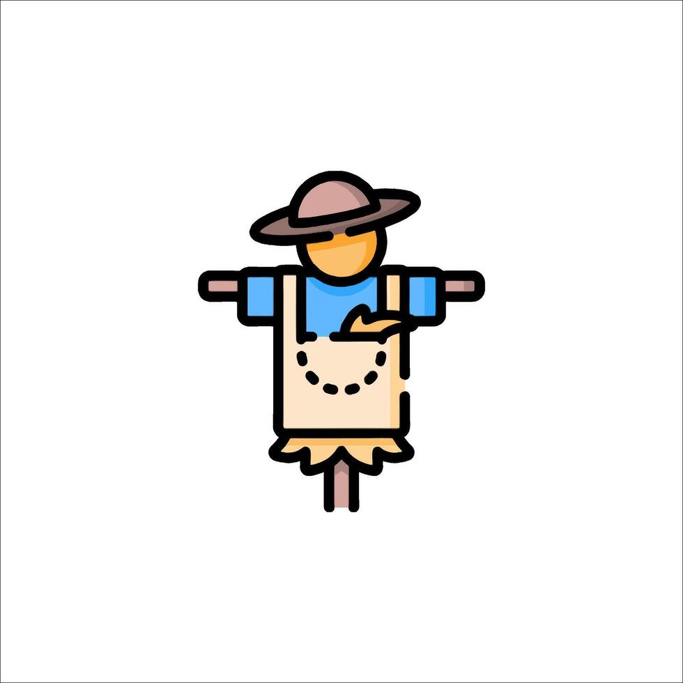 Scarecrow icon with hat and apron vector