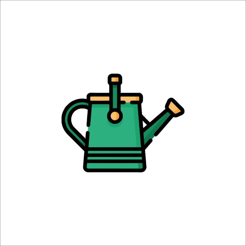 A green watering can icon on a white background vector