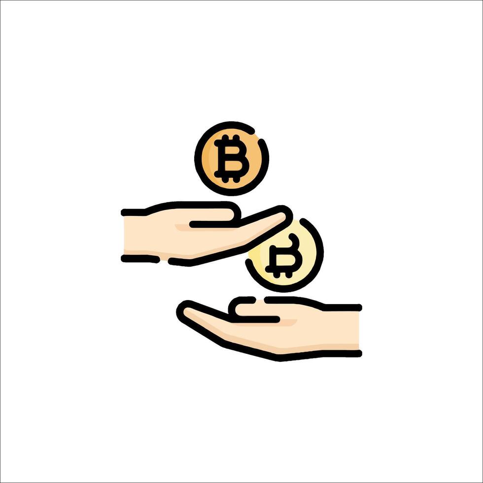 Bitcoin icon, illustration, flat style, isolated on white background vector
