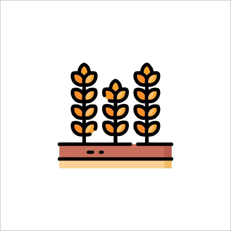 A wheat field with plants in it vector