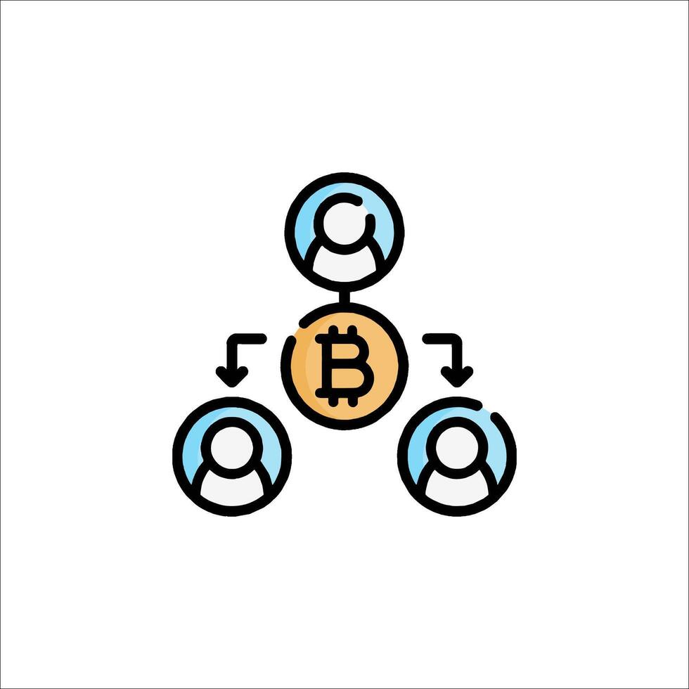 Bitcoin network icon, illustration vector