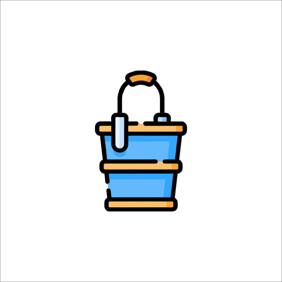 A bucket icon on a white background vector