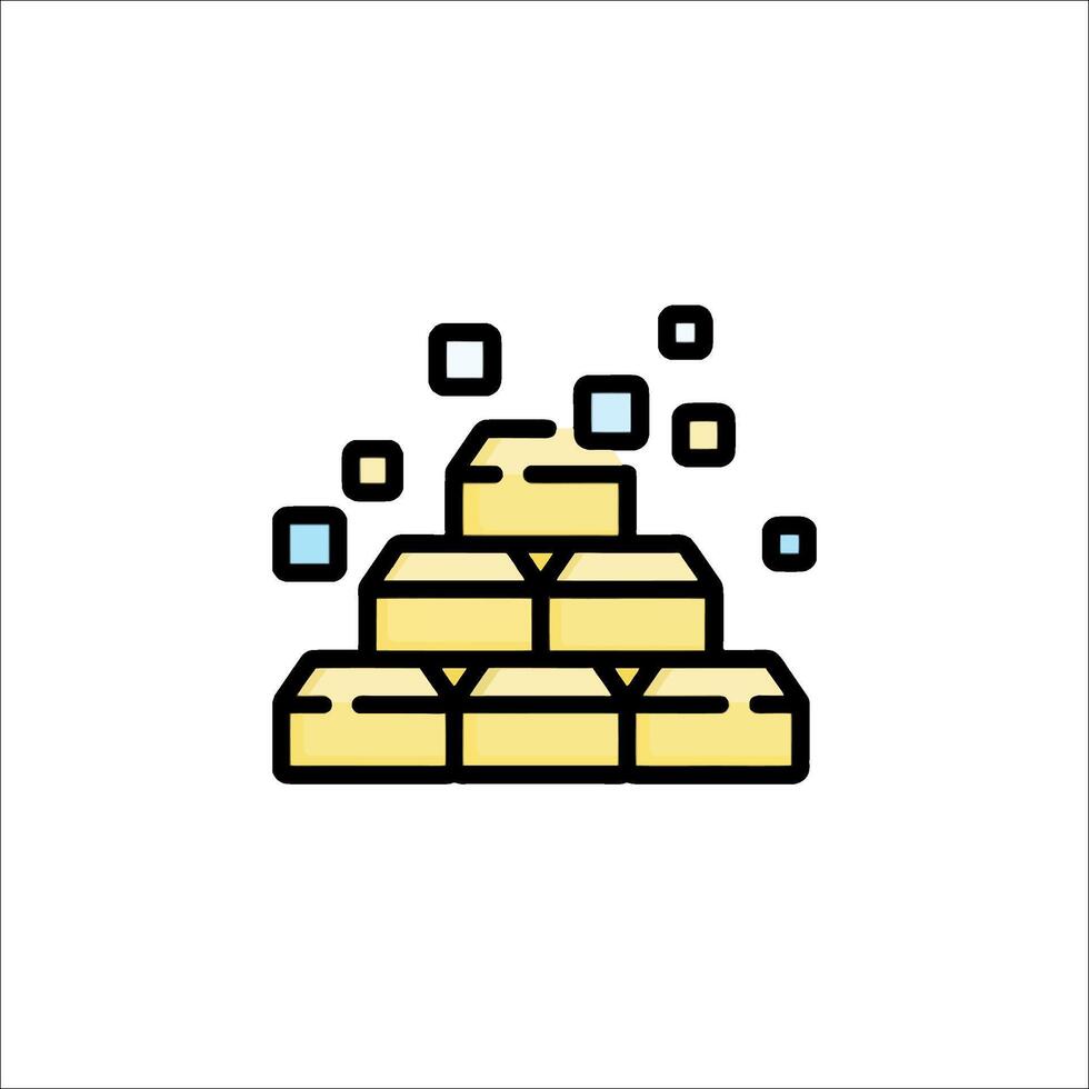 Gold bar icon illustration vector