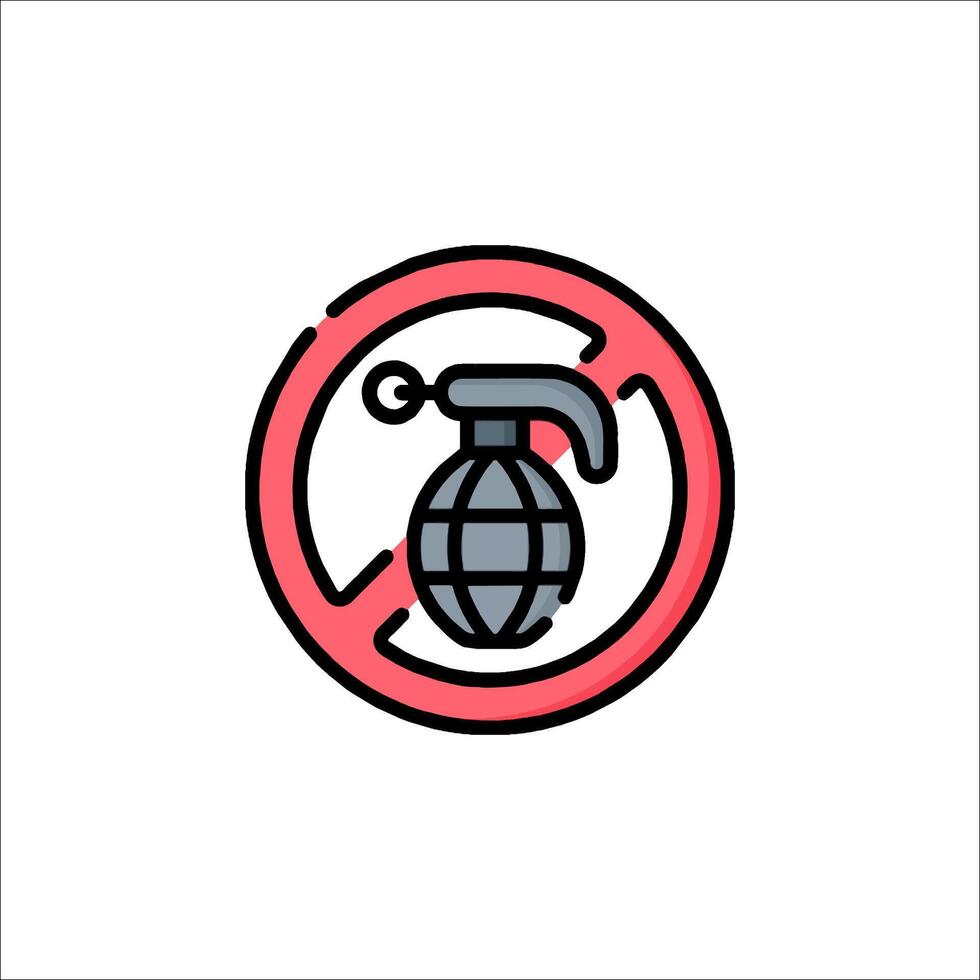 No bomb sign icon vector