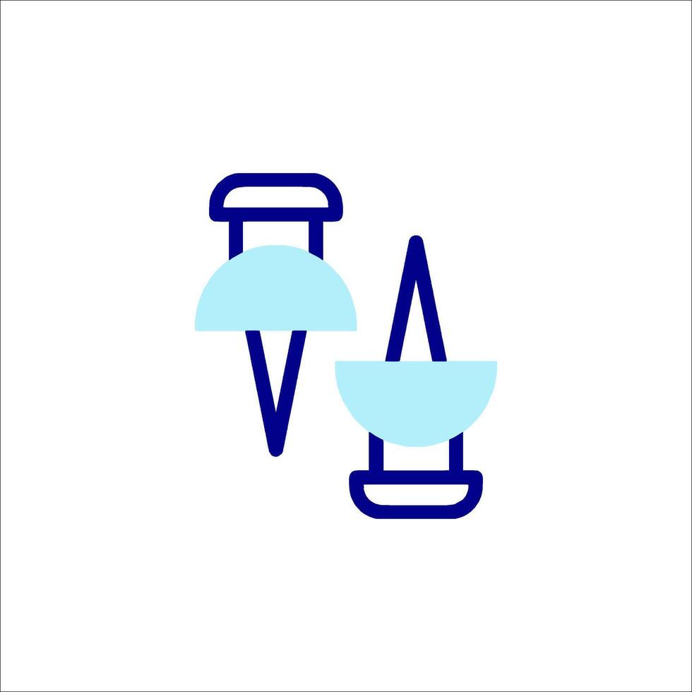 A blue and white icon of two cups vector