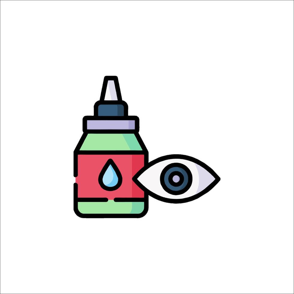 A bottle of ink and an eye icon vector