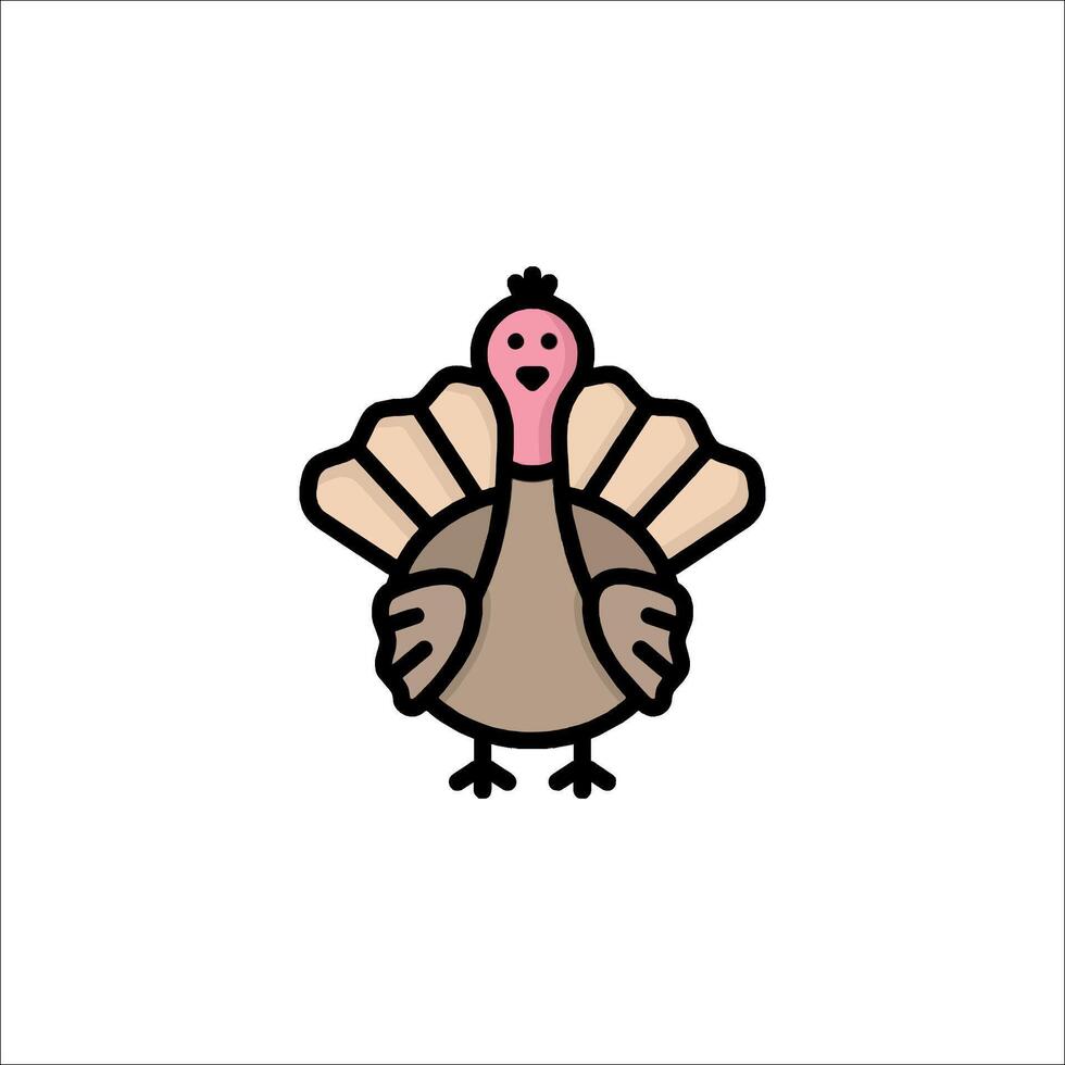 A cartoon turkey on a white background vector