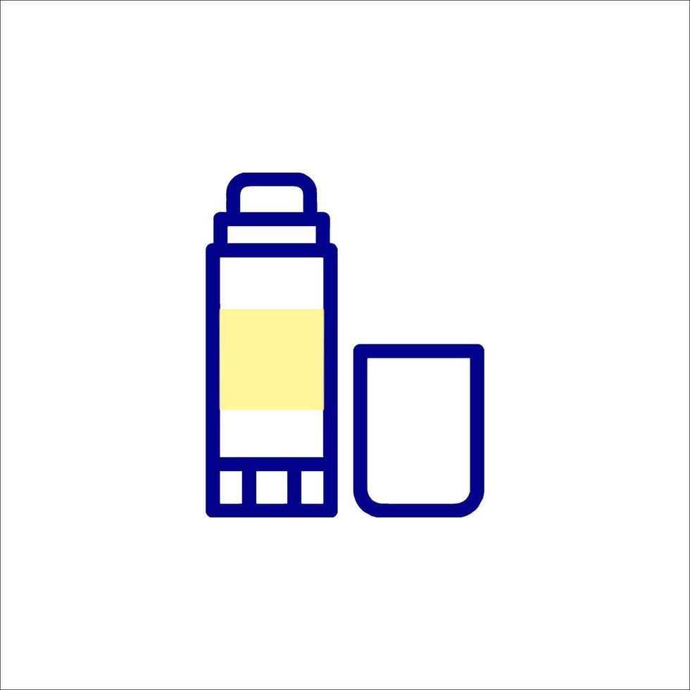 A bottle of toothpaste and a toothbrush icon vector