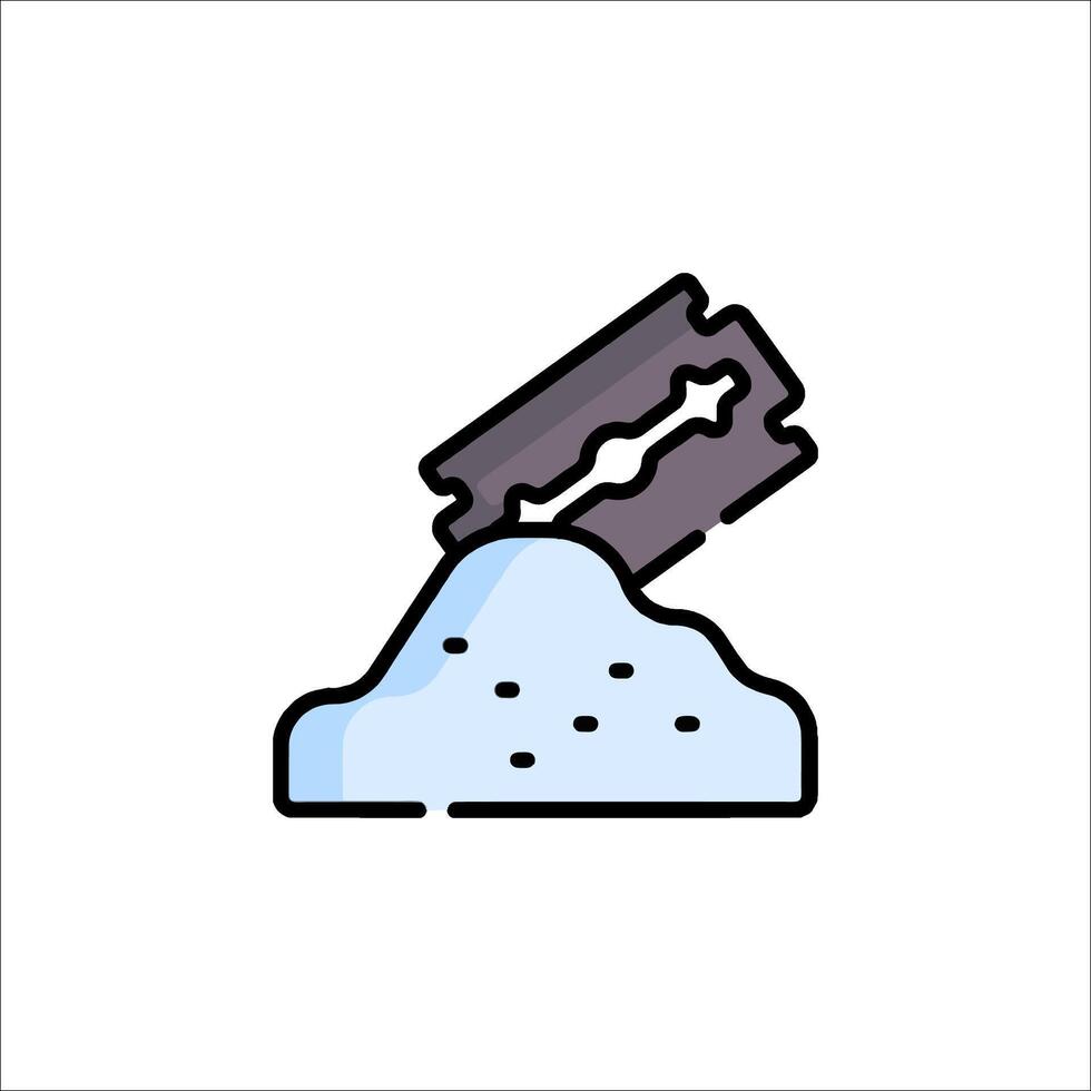 A razor blade is being used to cut a piece of ice vector