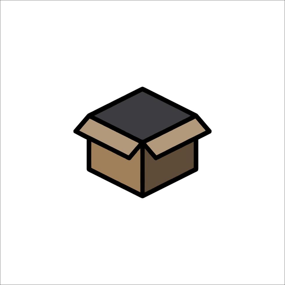 A box with a black top and a white background vector