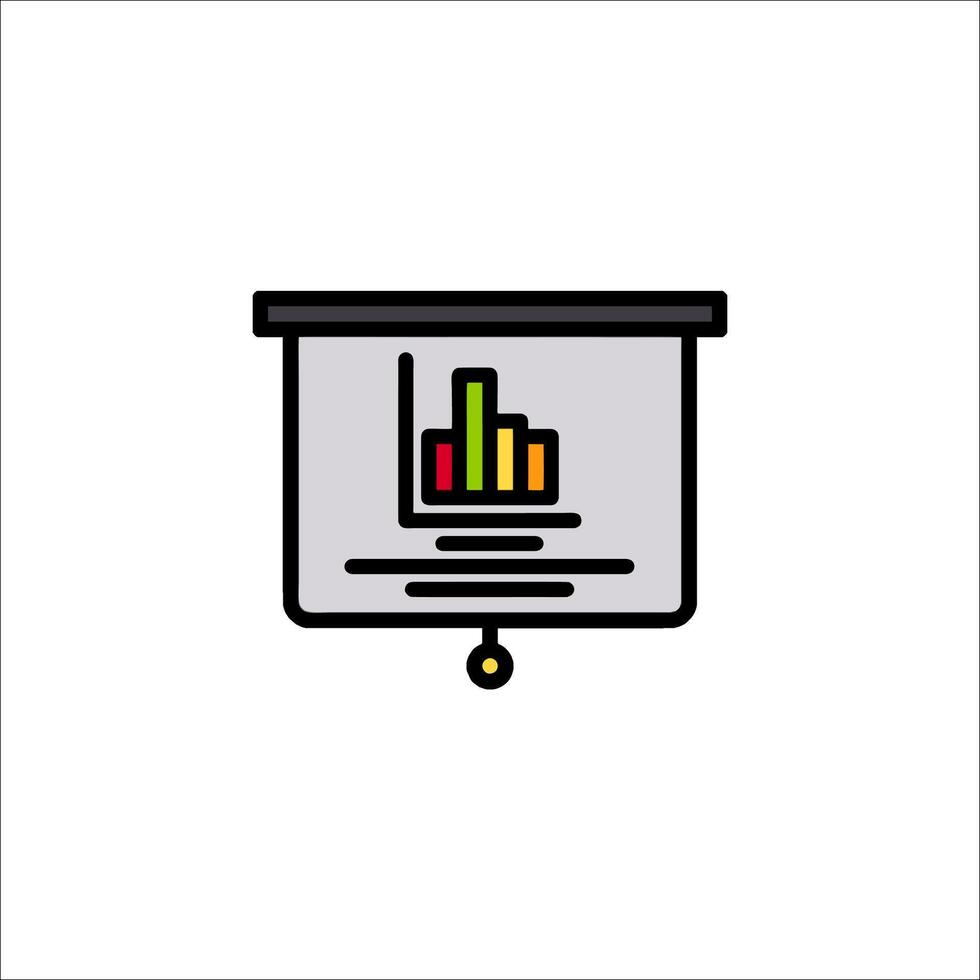 A presentation screen with a bar chart on it vector