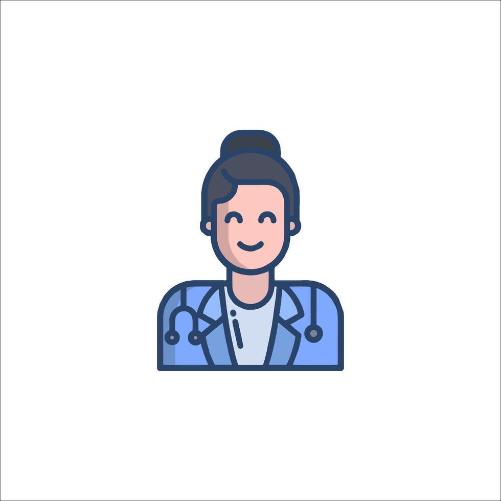 A woman doctor icon vector