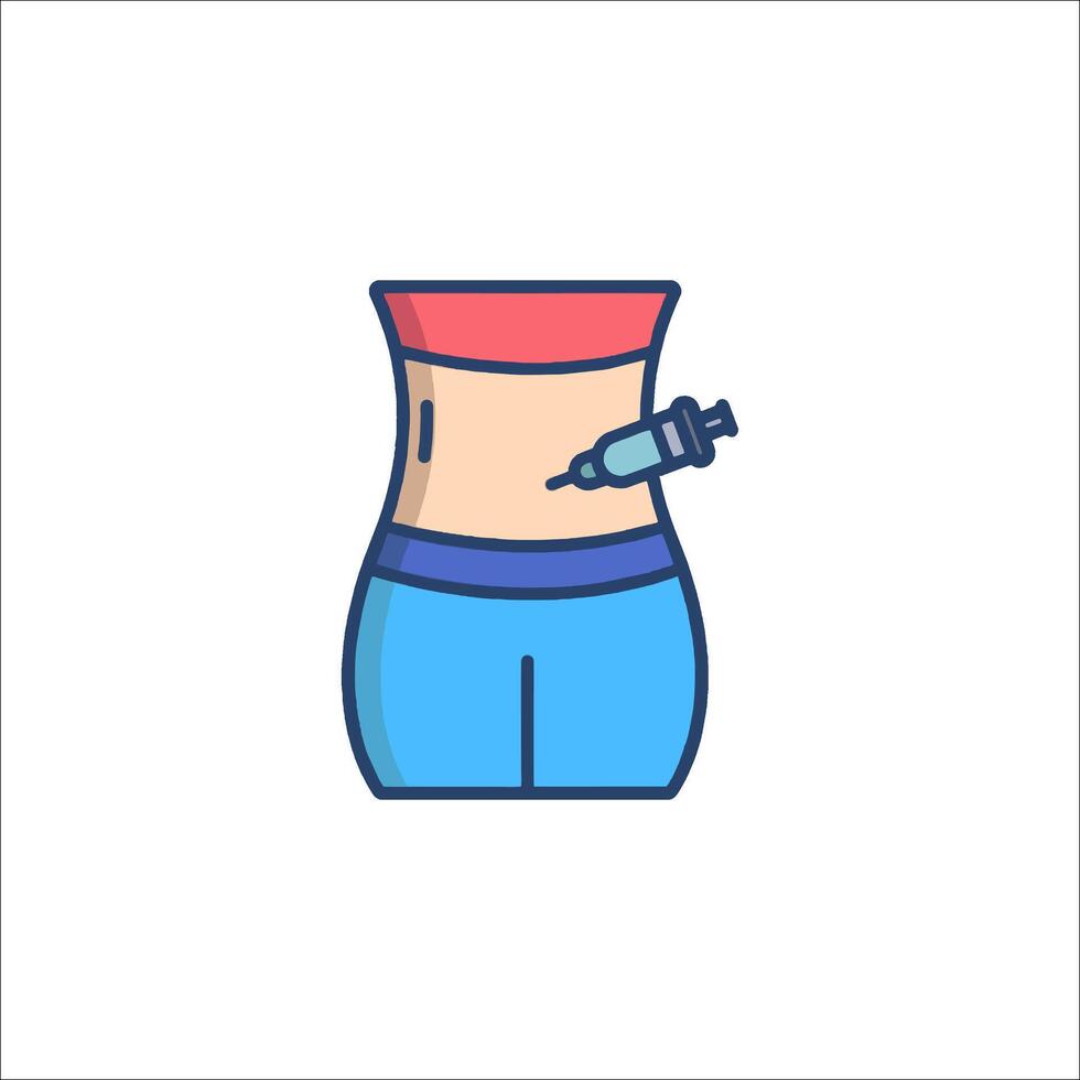 A woman's stomach with a syringe in it vector