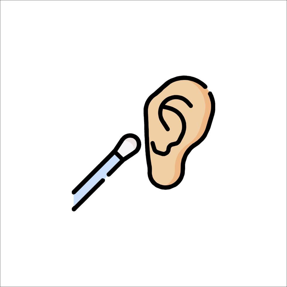 An ear with a needle and a syringe vector