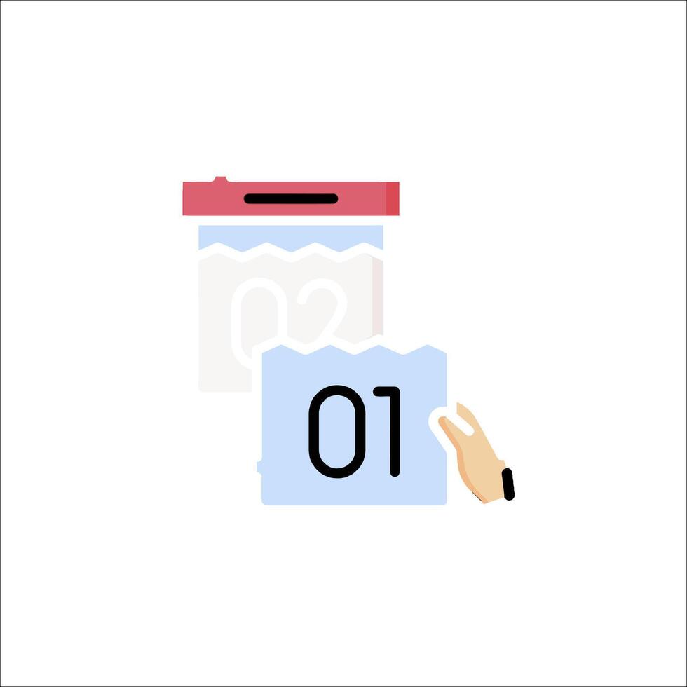 A hand holding a calendar with the number 10 vector