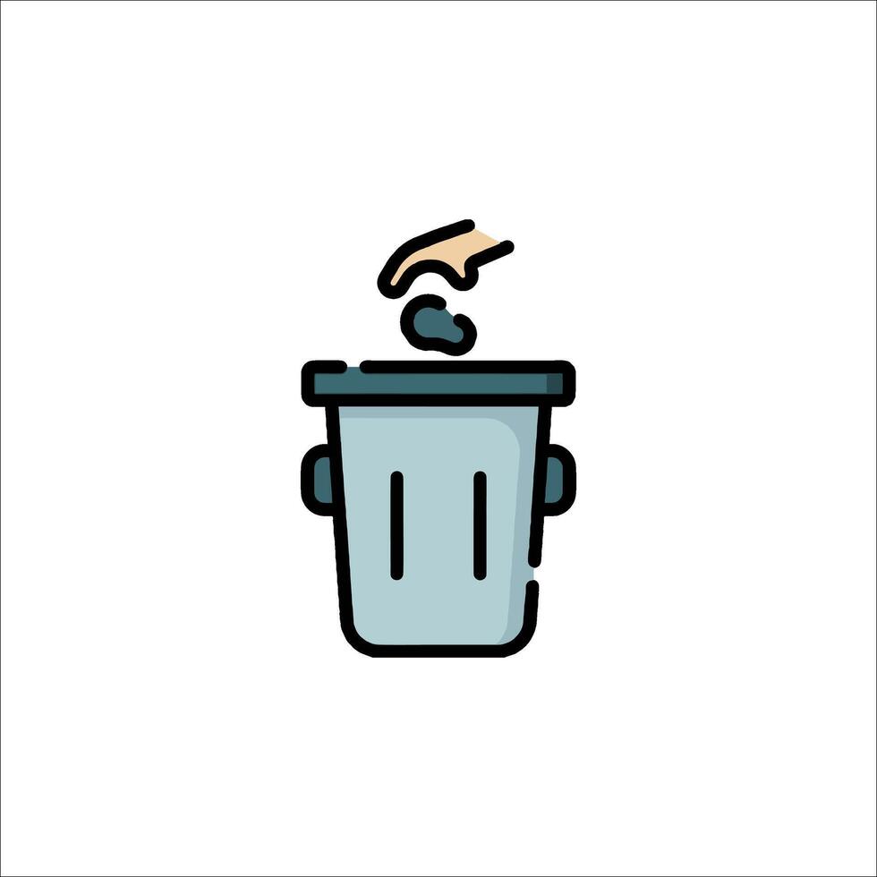 A trash can with a hand reaching in to grab something vector