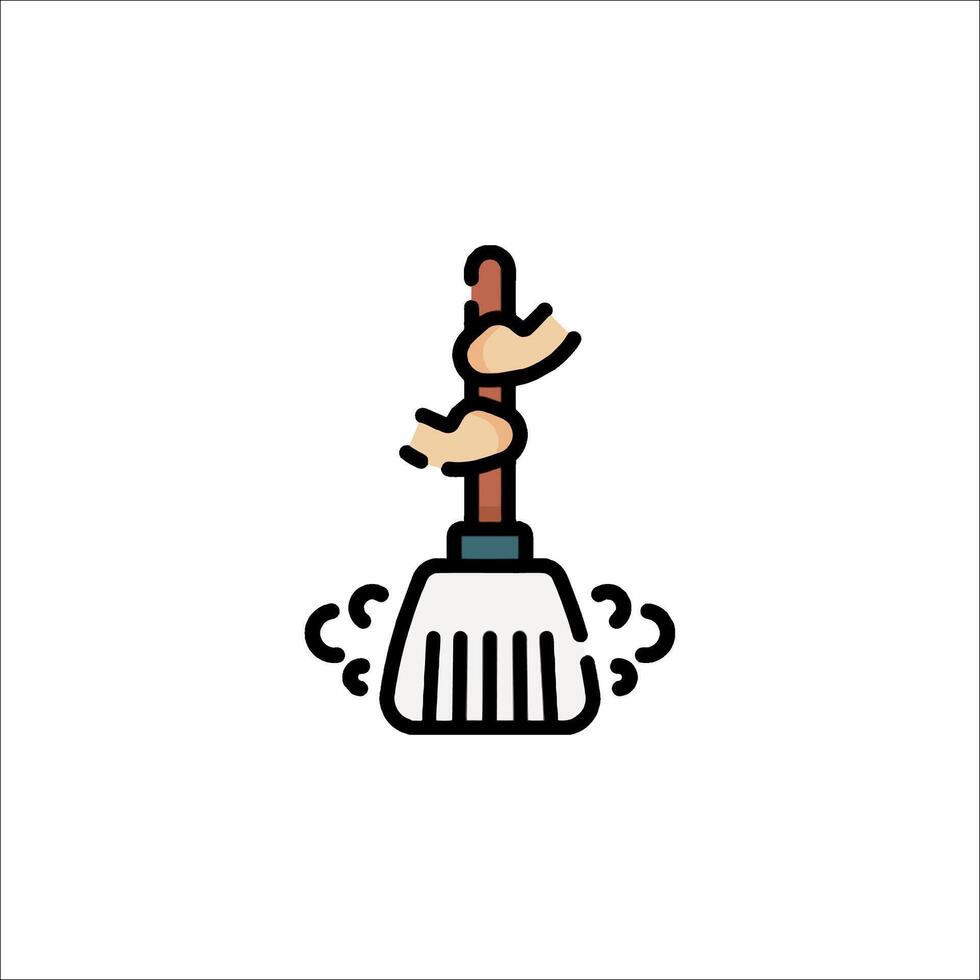 A broom with a handle and a broomstick vector