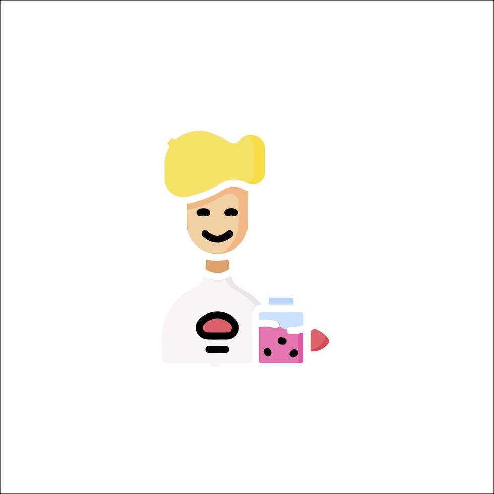 A cartoon man holding a cup of milk vector