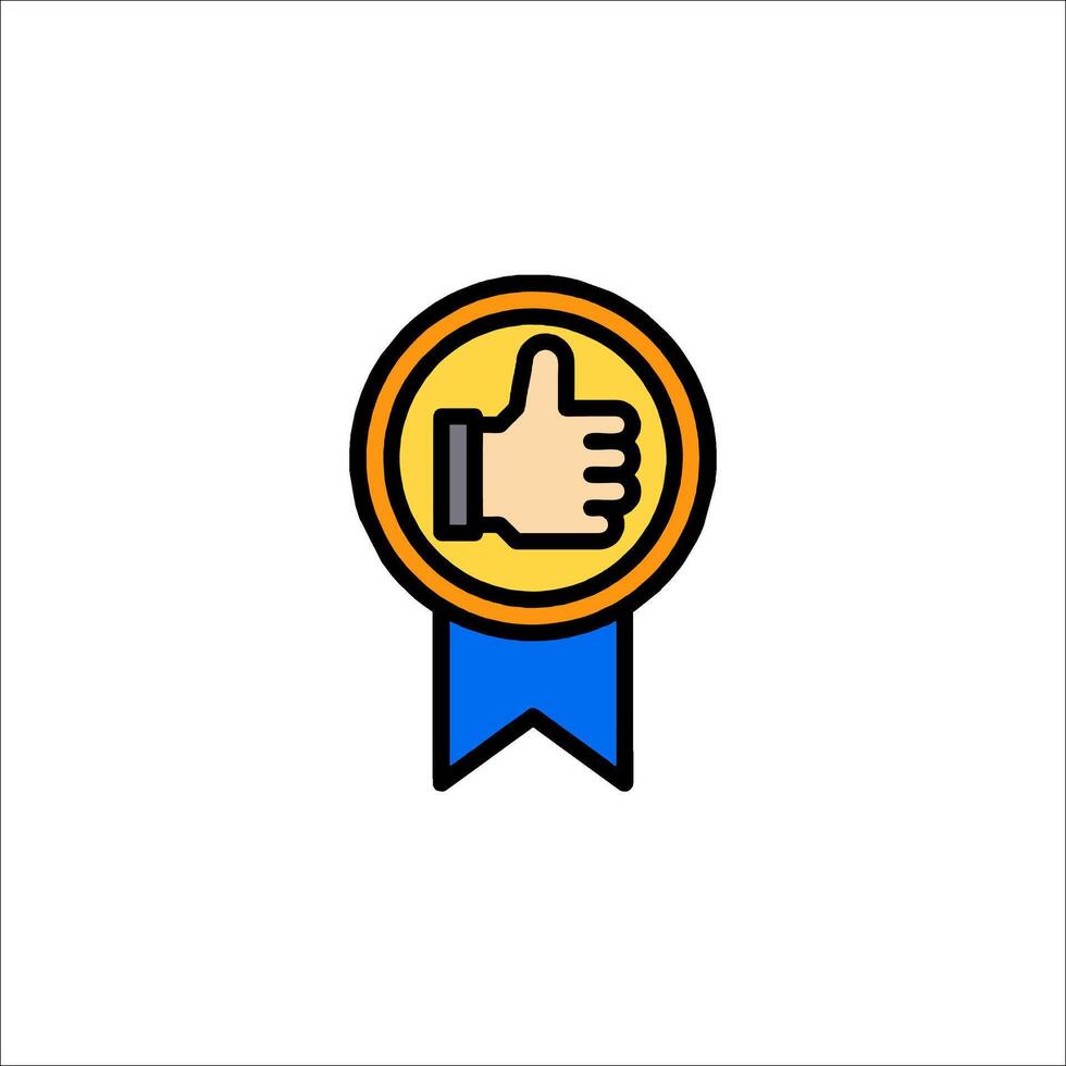 A thumbs up icon with a ribbon around it vector