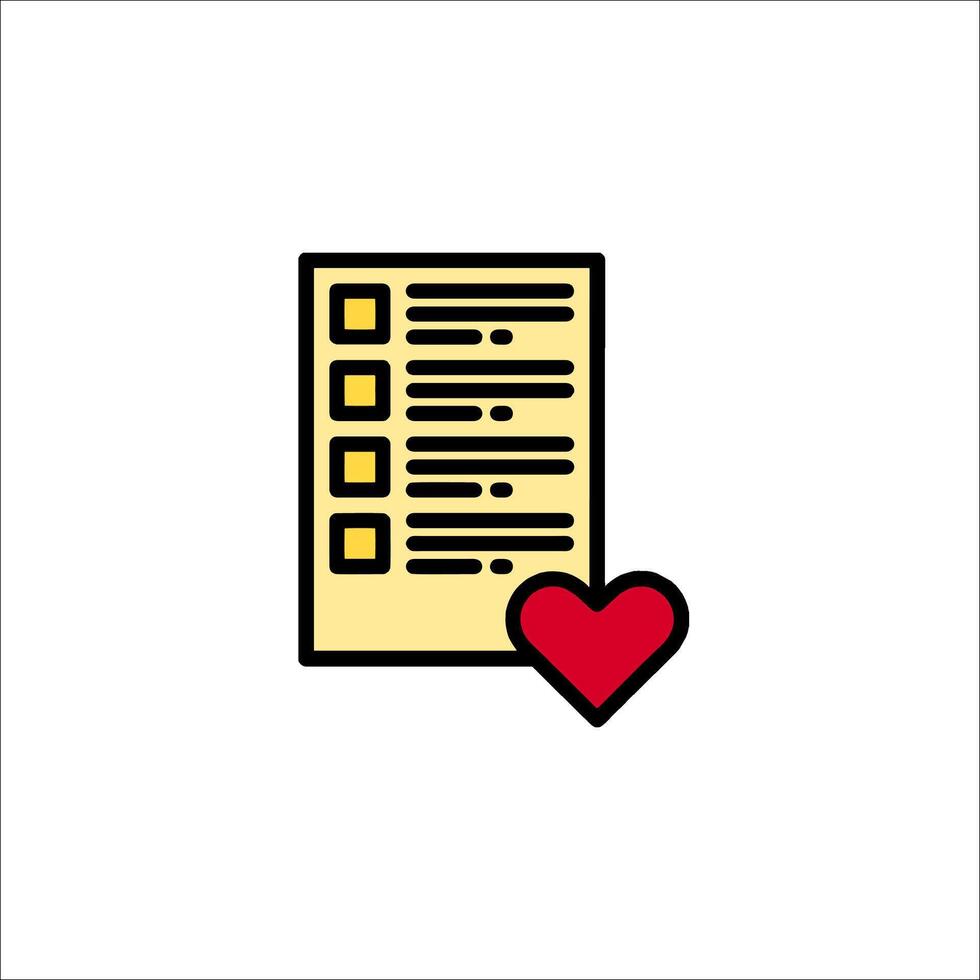 A checklist with a red heart icon vector