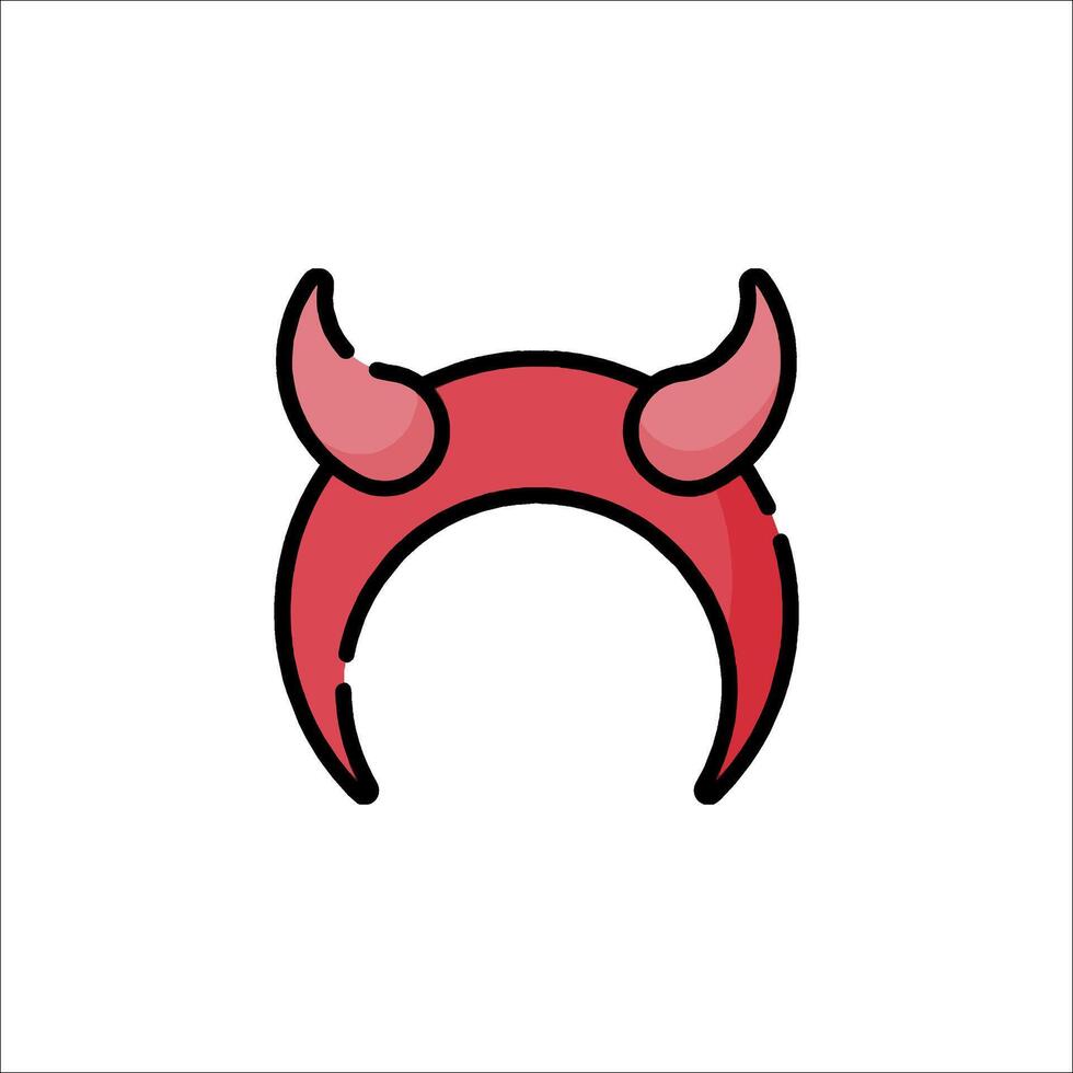 Devil horns icon in flat style vector