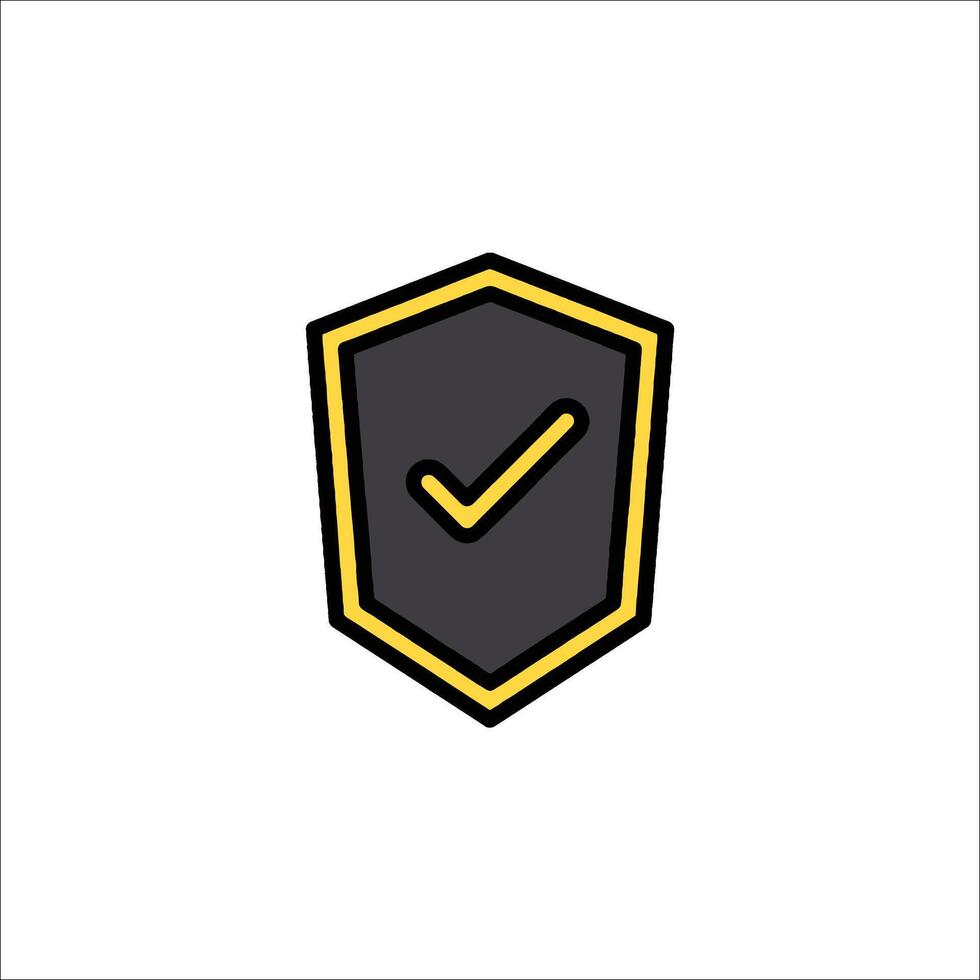 A shield with a tick mark on it vector