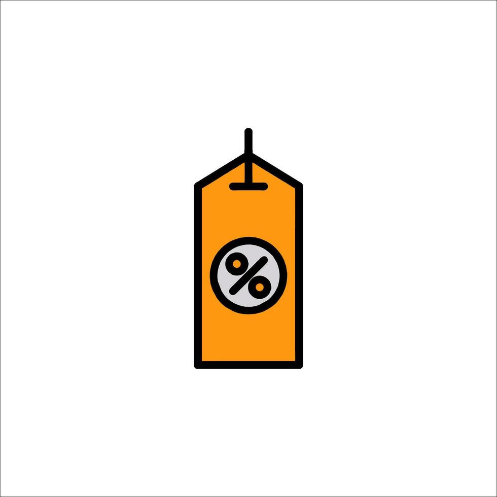 A price tag with a percentage sign on it vector