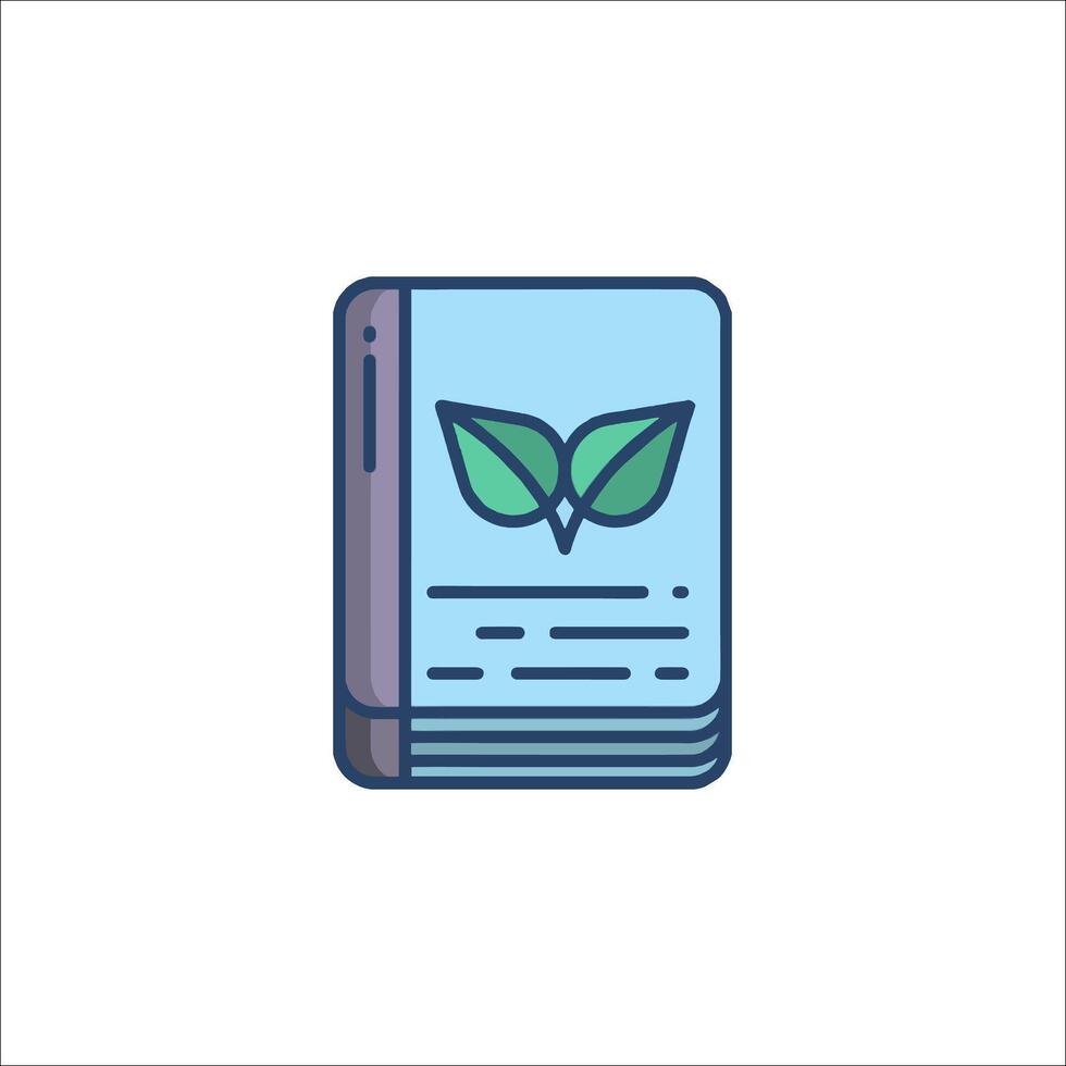A book with a leaf on it vector