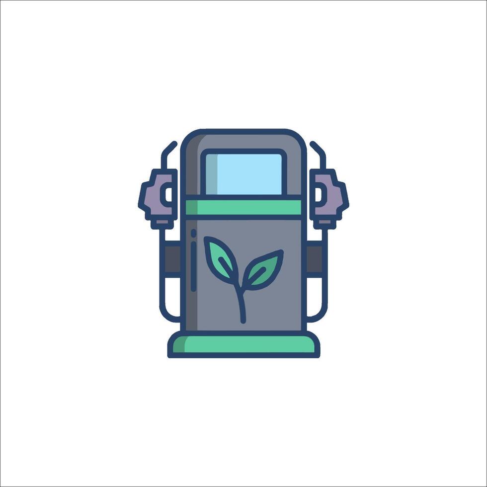 A gas station with a plant on it vector