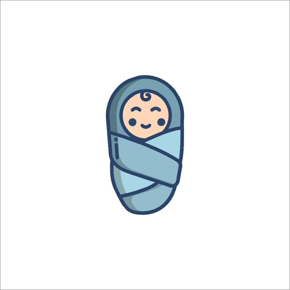 A baby wrapped in a blanket icon vector
