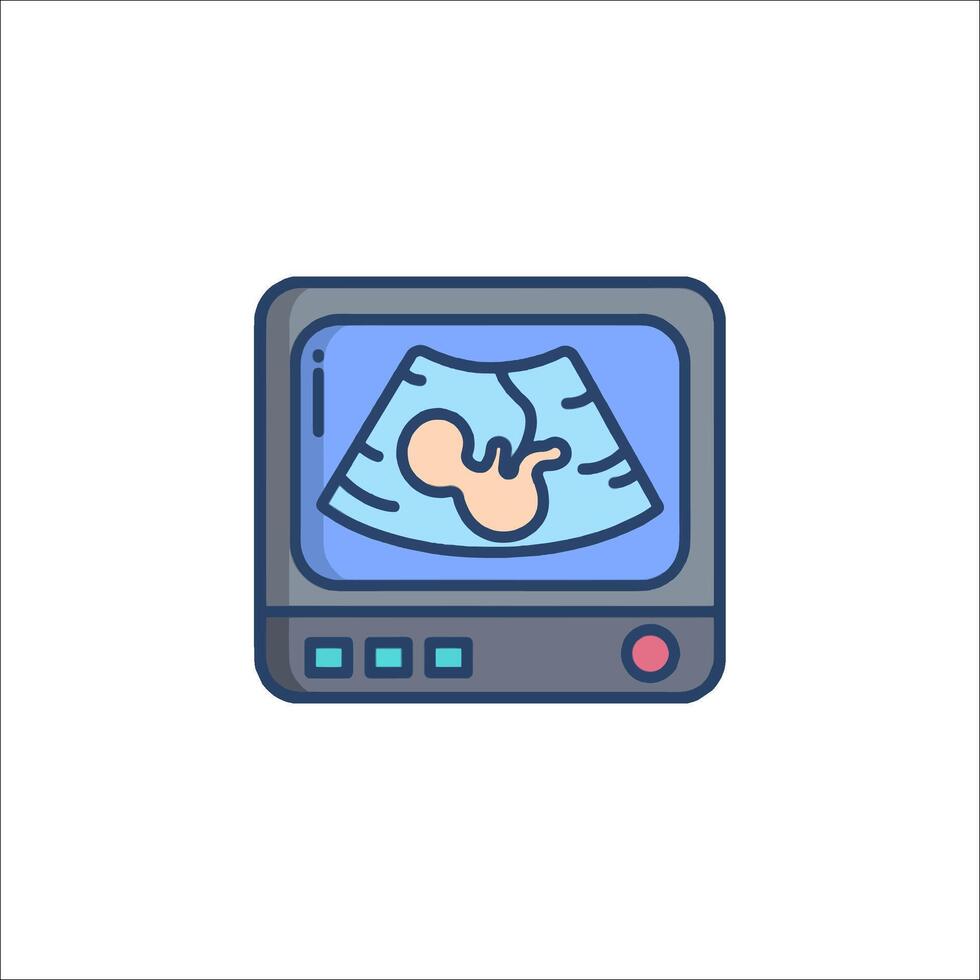 A television screen with a baby inside vector