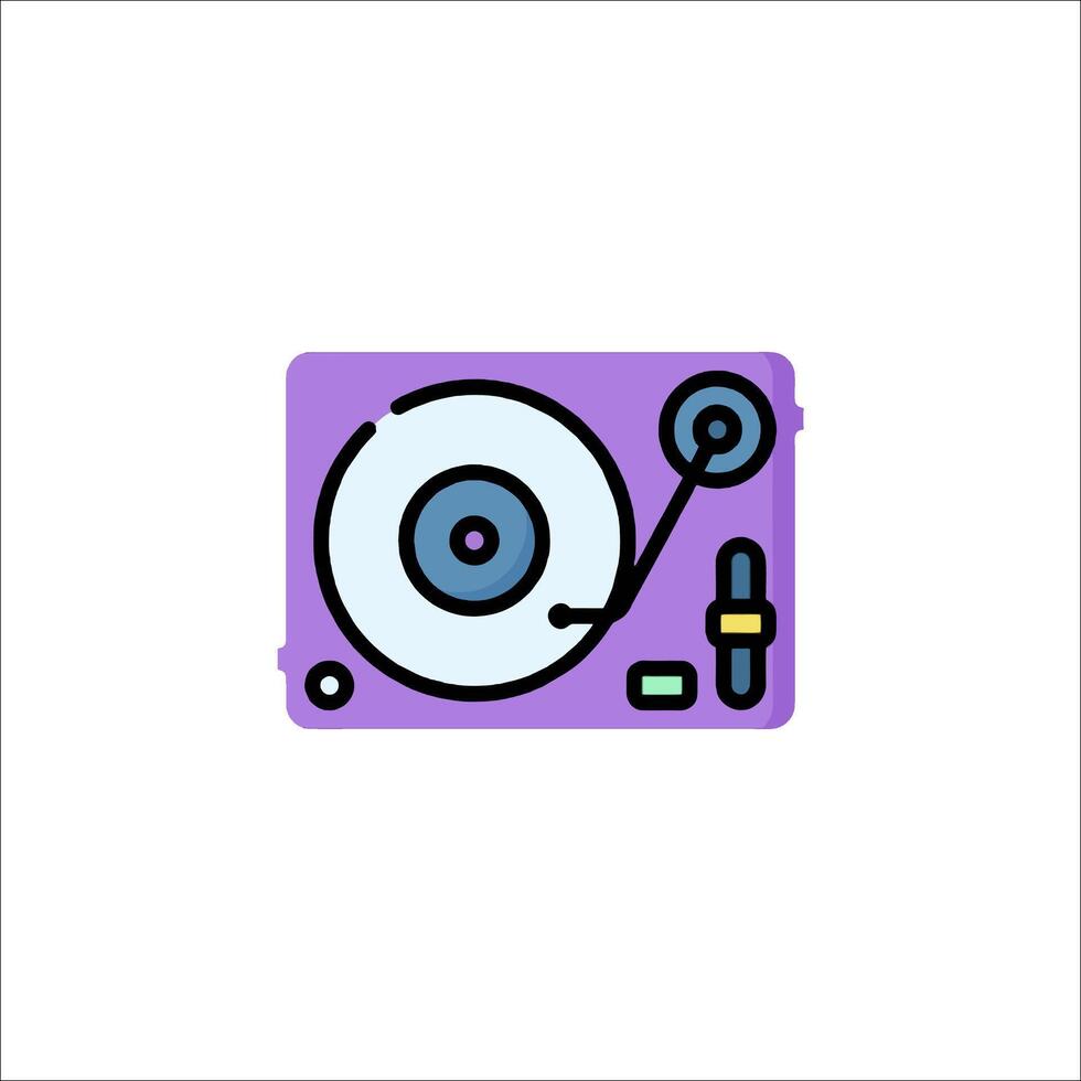 Dj turntable icon illustration vector