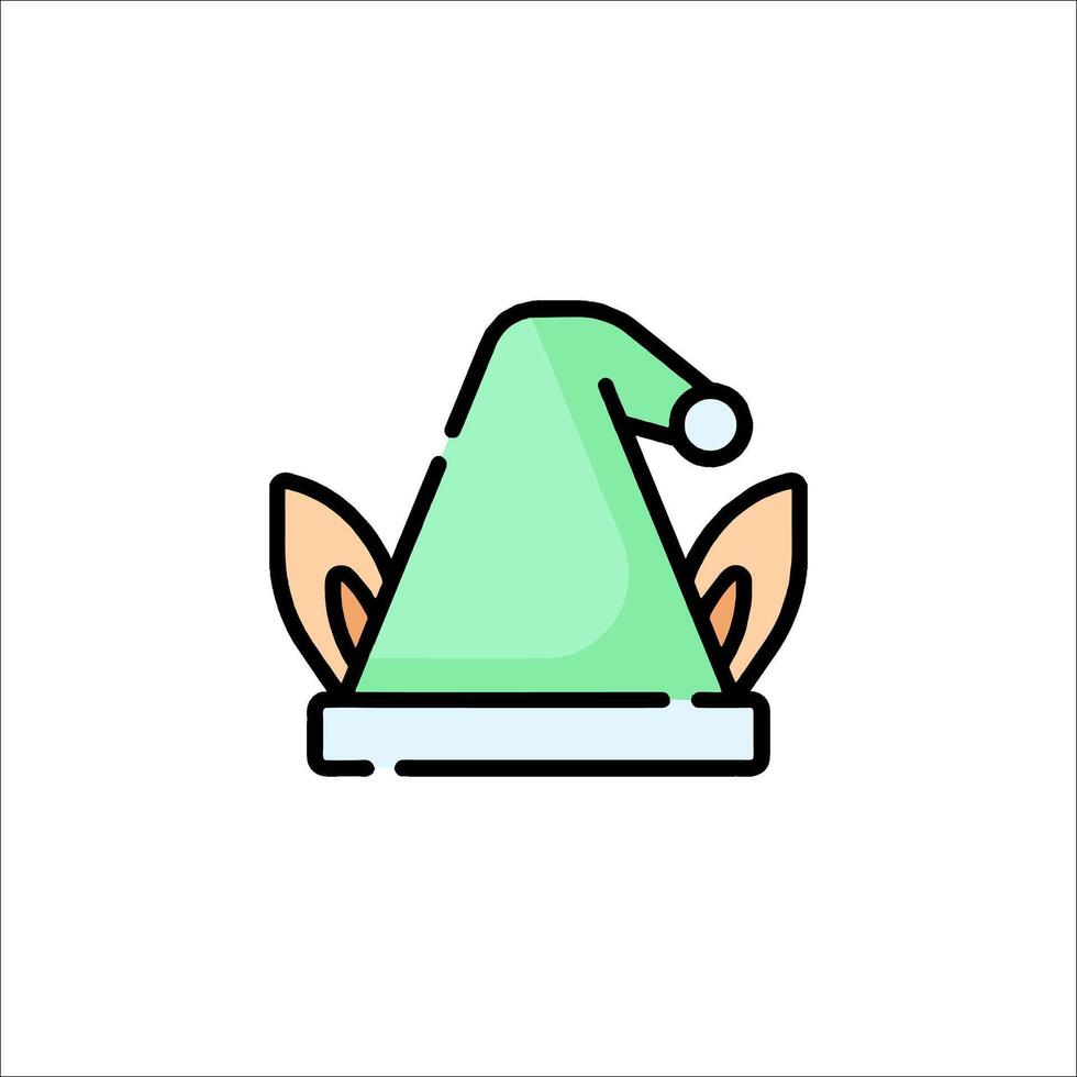 A green elf hat icon on a white background vector