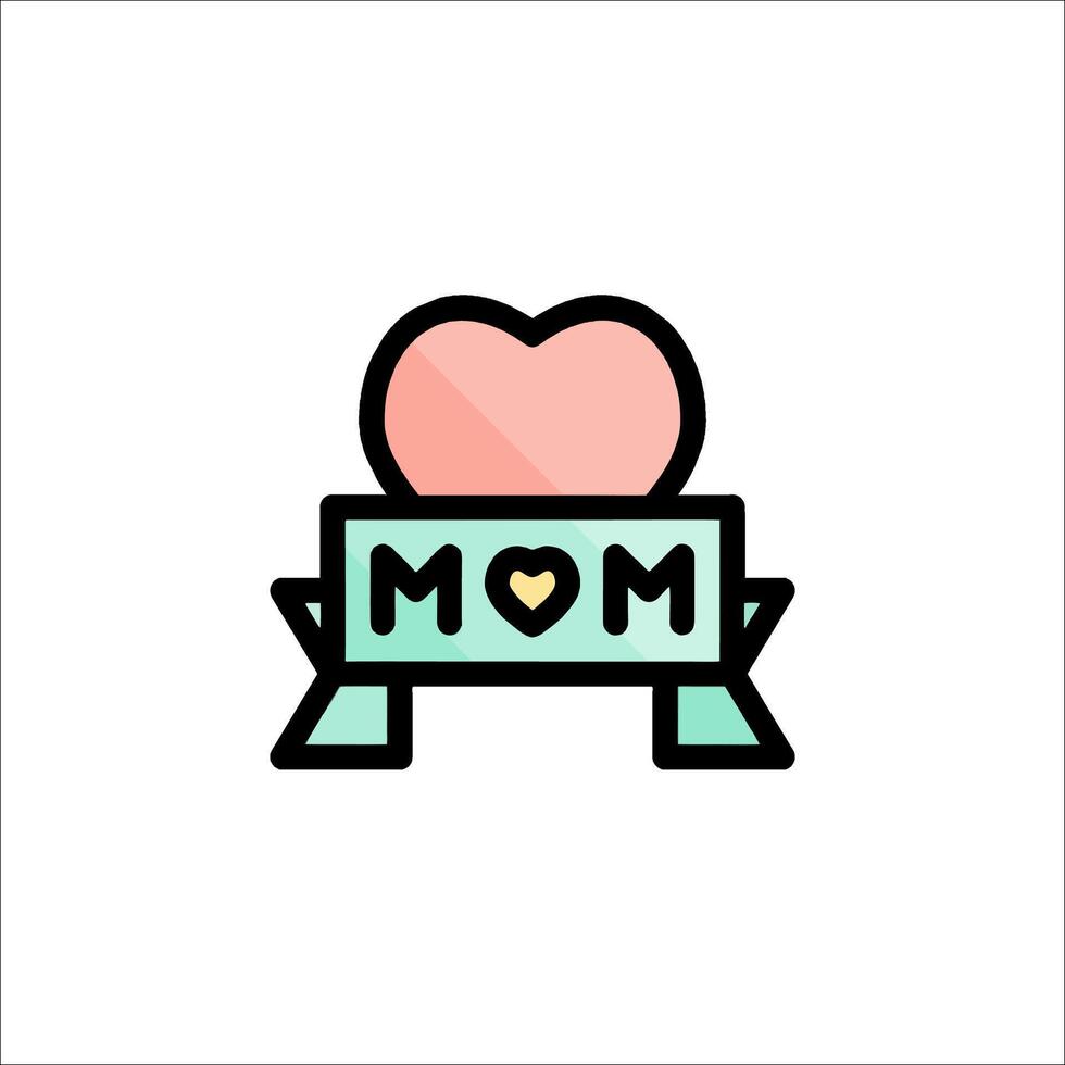 A mom's day logo with a heart on top vector