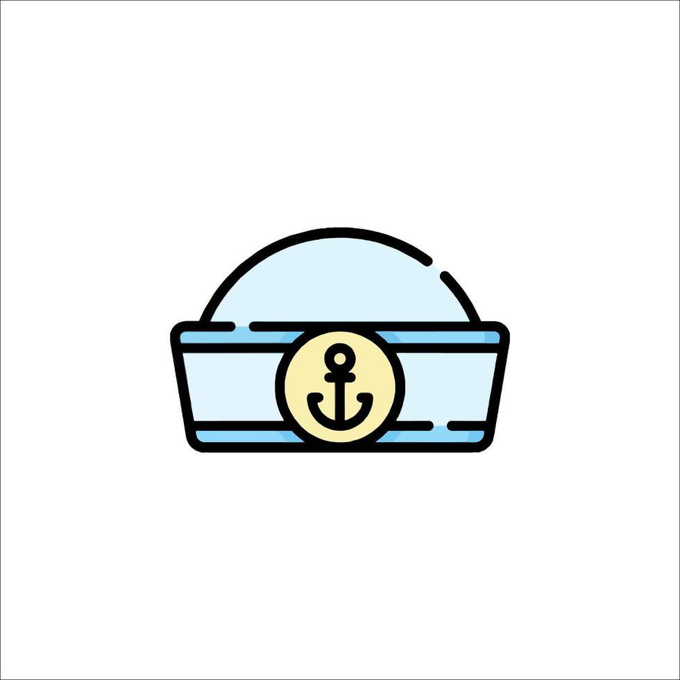 A sailor hat with an anchor on it vector