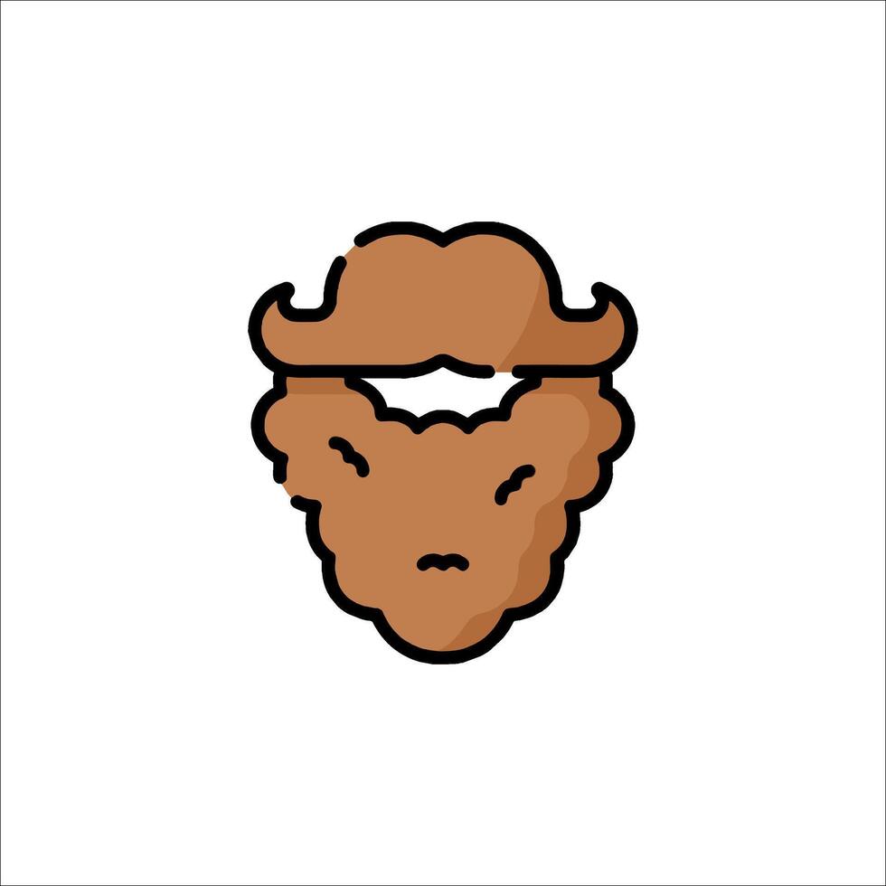 A cartoon beard with a mustache and mustache vector