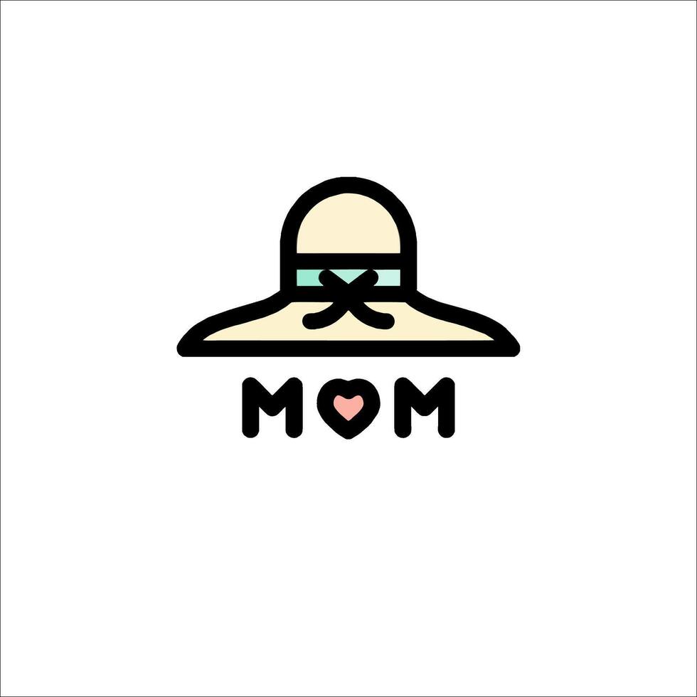 A hat with the word mom on it vector