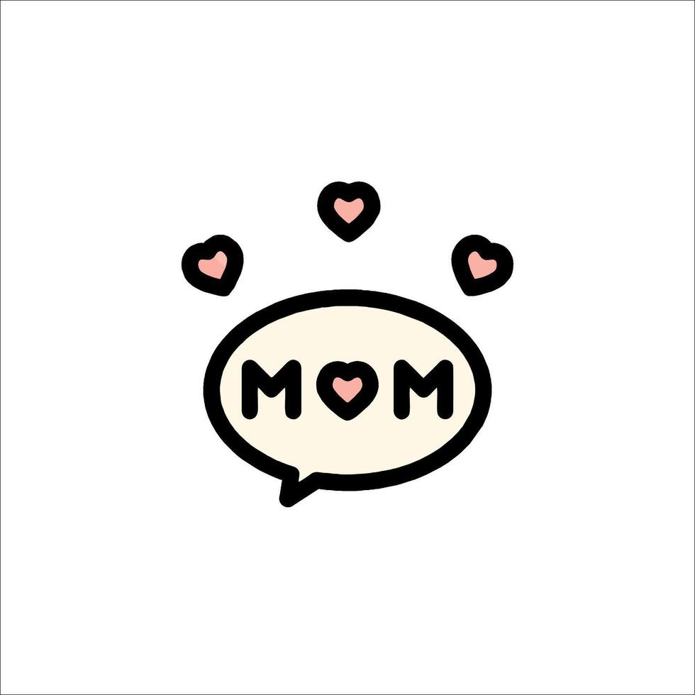 Mom speech bubble icon illustration vector
